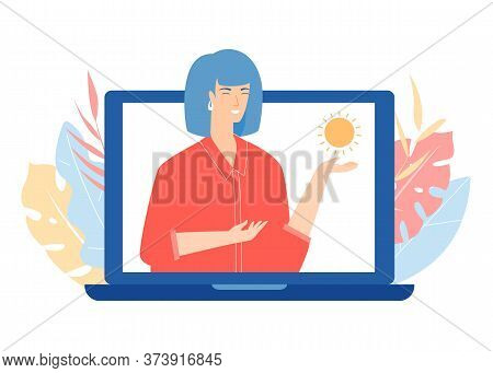 Online Psychotherapy Concept. Psychological Counseling. Vector Illustration.