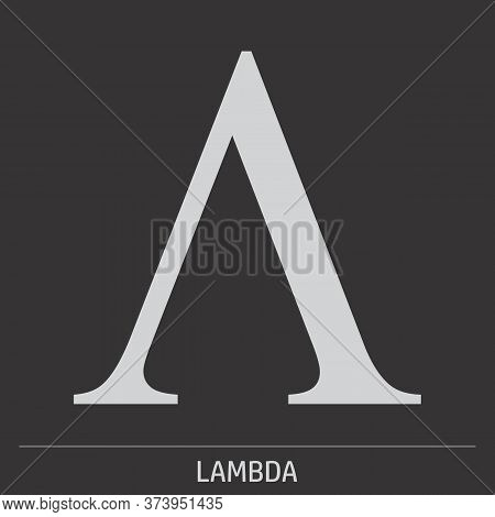 Uppercase Lambda Greek Letter Icon On Dark Background