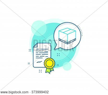 Logistics Delivery Sign. Certification Complex Icon. Parcel Box Line Icon. Package Tracking Symbol. 