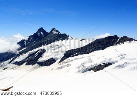 Mountain Grossglockner And Glacier Pasterze Panorama In Glockner Group, Austria