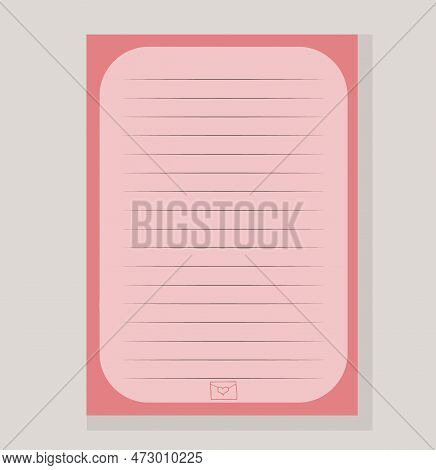 Pages Line For Notebook Colorful Sketchbook Pink Elements Love Vector Illustration