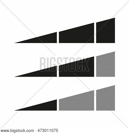 Level Progress Indicator Icons. Progress Indicator Triangles. Vector Illustration.