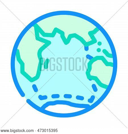 Indian Ocean Map Color Icon Vector. Indian Ocean Map Sign. Isolated Symbol Illustration