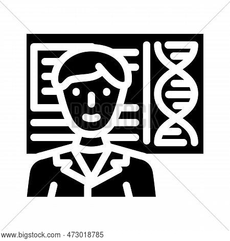 Biomedical Engineer Worker Glyph Icon Vector. Biomedical Engineer Worker Sign. Isolated Symbol Illus