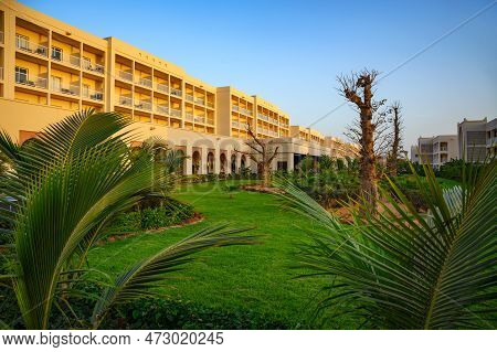 Ponto, Senegal - March 02, 2023 : Exterior Of The Luxury Hotel Riu Baobab, A Five Star Hotel In Sene