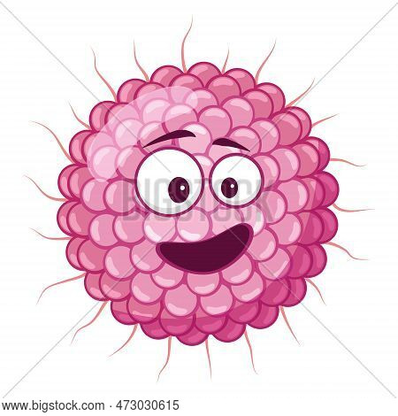 Vector Illustration Of A Varicella Zoster Virus In Cartoon Style Isolated On White Background
