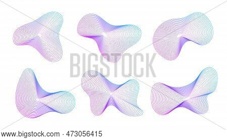 Dynamic Amorphous Shapes, Abstract Fluid Forms With Gradient, Liquid Shape Made Of Lines With Blend 