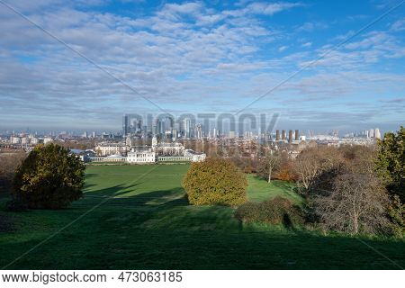 Greenwich.london.united Kingdom.decamber 1st 2022.view From Greenwich Observatory Of The Royal Naval