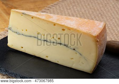 Cheese Collection, French Morbier Semi-soft Cow Milk Cheese With Black Mold Layer