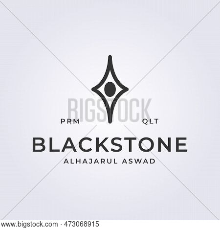 Blackstone Alhajarul Aswad Logo Mecca Hajj Vector Illustration Design