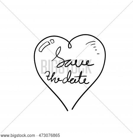 Hand Drawn Doodle Save The Date Typography Illustration Doodle Vector