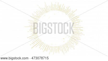 Sun Moom Star Ray Starry Night Illustration Elements Blue And Gold Beautiful Art Hand Drawing