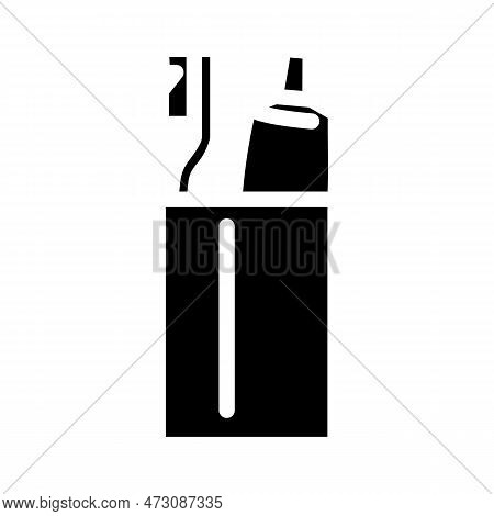 Toothbrush Holder Glyph Icon Vector. Toothbrush Holder Sign. Isolated Symbol Illustration
