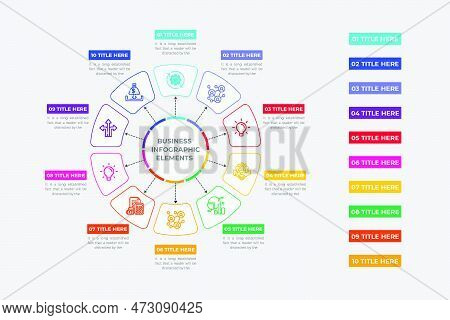 Business Infographic Round Flowchart And Step Classification Layout Vector With Creative Business Ic