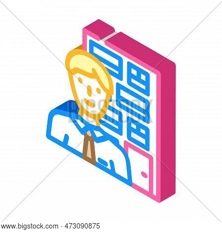 Facilities Manager Repair Worker Isometric Icon Vector. Facilities Manager Repair Worker Sign. Isola