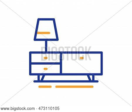 Dresser Line Icon. Home Furniture Sign. Modern Commode Symbol. Colorful Thin Line Outline Concept. L
