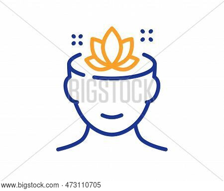 Yoga Mind Line Icon. Meditation Lotus Sign. Relax Body And Mind Symbol. Colorful Thin Line Outline C