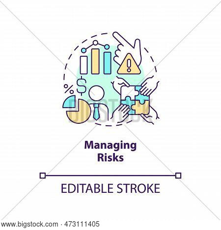 Managing Risks Concept Icon. Events Prediction. Venture Capital Financing Benefit Abstract Idea Thin