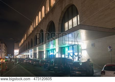 Rome, Italy - December 7, 2022: Rome Termini Train Station.