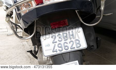 The Bharat Series Number Plate On A Two Wheeler. Introduced By The India Ministry Of Road Transport