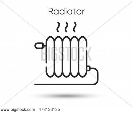 Heat Radiator Line Icon. Winter Convector Sign. Domestic Heater Symbol. Illustration For Web And Mob