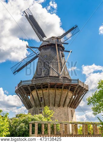 Medieval Windmill In Sanssouci Park, Potsdam, Germany
