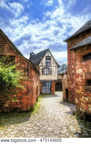 A Charming Street In Collonges La Rouge, France