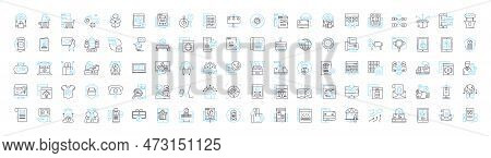 Retail Business Vector Line Icons Set. Shops, Retailers, Merchandise, Selling, Storefronts, Outlets,