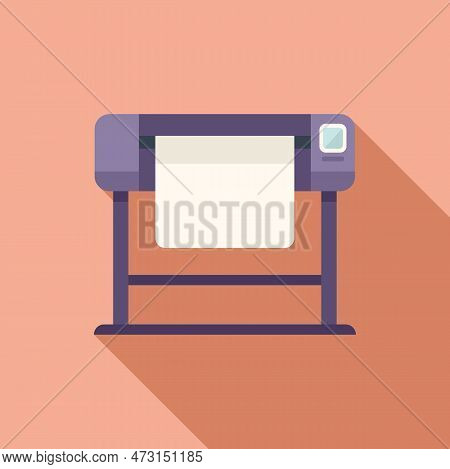 Service Plotter Icon Flat Vector. Digital Printer. Color Proof