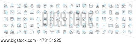 Content Promotion Vector Line Icons Set. Marketing, Advertising, Publicity, Networking, Distribution