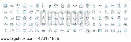 Slow Travel Vector Line Icons Set. Slow, Travel, Sustainable, Ecotourism, Responsible, Community-bas