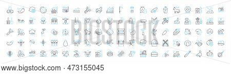 Agriculture Technology Vector Line Icons Set. Technology, Agriculture, Farming, Irrigation, Crop, Pr