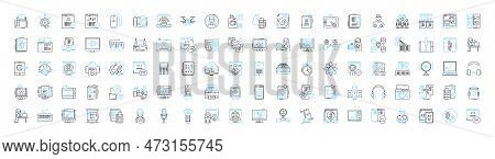 Device Equipment Vector Line Icons Set. Device, Equipment, Electronics, Gadget, Appliance, Machinery