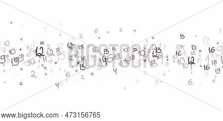 Color Numbers Vector Symbols. Seamless Pattern Of Hand Drawn Brush Calligraphy Font Randomly Scatter