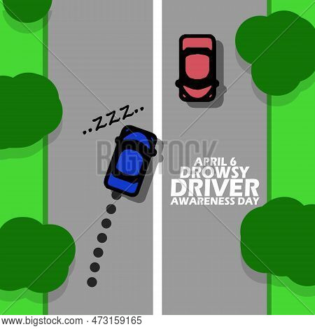 A Car That Went Off The Track Because Of A Drowsy Driver And Bold Text To Commemorate Drowsy Driver 