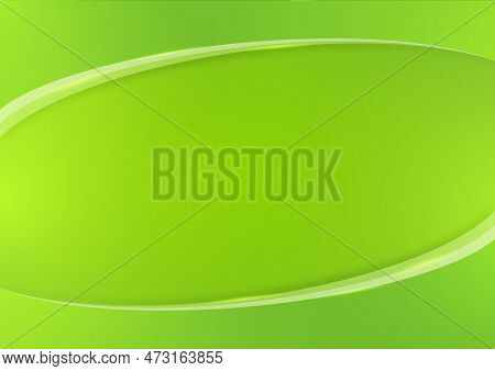Vector Drawing. Abstract Green Background With Waves