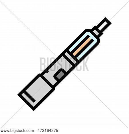 Electric Cigarette Nicotine Color Icon Vector. Electric Cigarette Nicotine Sign. Isolated Symbol Ill