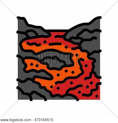 Magma Lava Volcano Color Icon Vector. Magma Lava Volcano Sign. Isolated Symbol Illustration