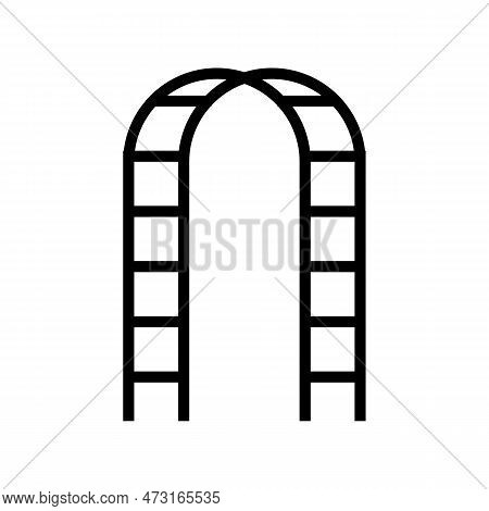 Garden Trellis Tool Line Icon Vector. Garden Trellis Tool Sign. Isolated Contour Symbol Black Illust