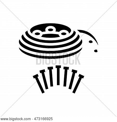 Landscape Edging Garden Tool Glyph Icon Vector. Landscape Edging Garden Tool Sign. Isolated Symbol I