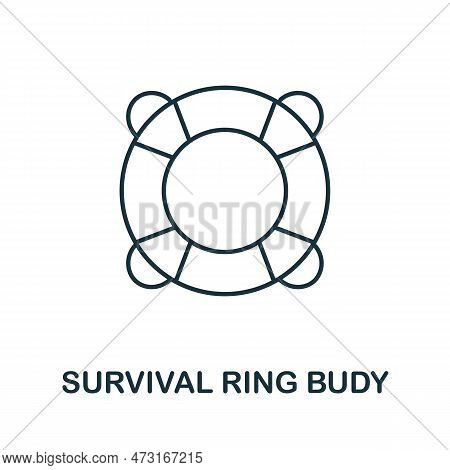 Survival Ring Budy Line Icon. Monochrome Simple Survival Ring Budy Outline Icon For Templates, Web D