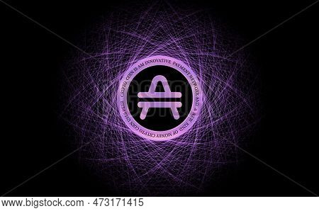 Abstract Glowing Fractal Lines Mesh Digital Background