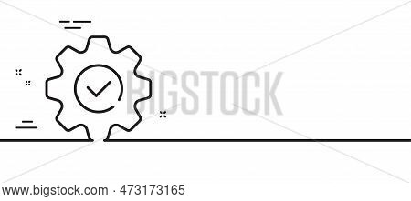 Execute Line Icon. Approved Service Sign. Maintenance Symbol. Minimal Line Illustration Background. 
