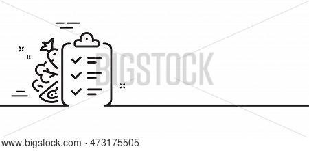 Diet Menu Line Icon. Low Calories Food Sign. Kcal Checklist Symbol. Minimal Line Illustration Backgr