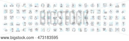 Customer Relationship Vector Line Icons Set. Customer, Relationship, Customers, Relationships, Inter