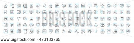 Web Development Vector Line Icons Set. Web, Development, Html, Css, Javascript, Ajax, Php Illustrati