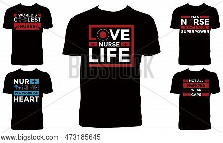 Nurse Typography And Lettering T Shirt Design Bundle
