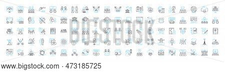 Team Network Vector Line Icons Set. Team, Network, Collaborate, Sharing, Connect, Unify, Merge Illus