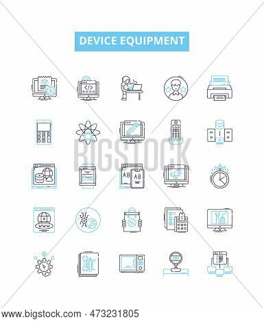Device Equipment Vector Line Icons Set. Device, Equipment, Electronics, Gadget, Appliance, Machinery