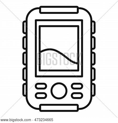 Fish Echo Sounder Icon. Outline Fish Echo Sounder Icon For Web Design Isolated On White Background